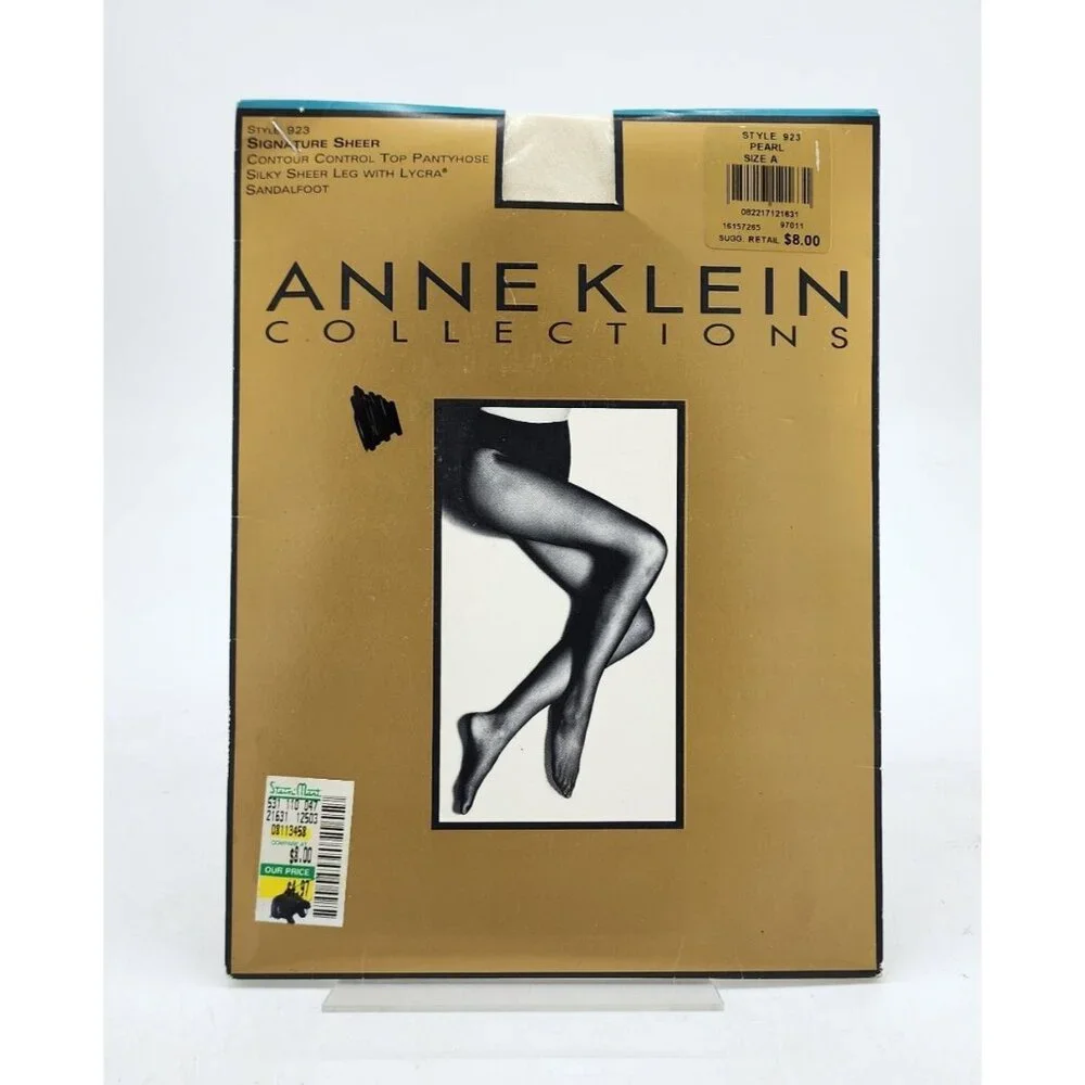 ANNE KLEIN Signature Silky Sheer Control Top Sandalfoot Pantyhose 923 Pearl Sz A